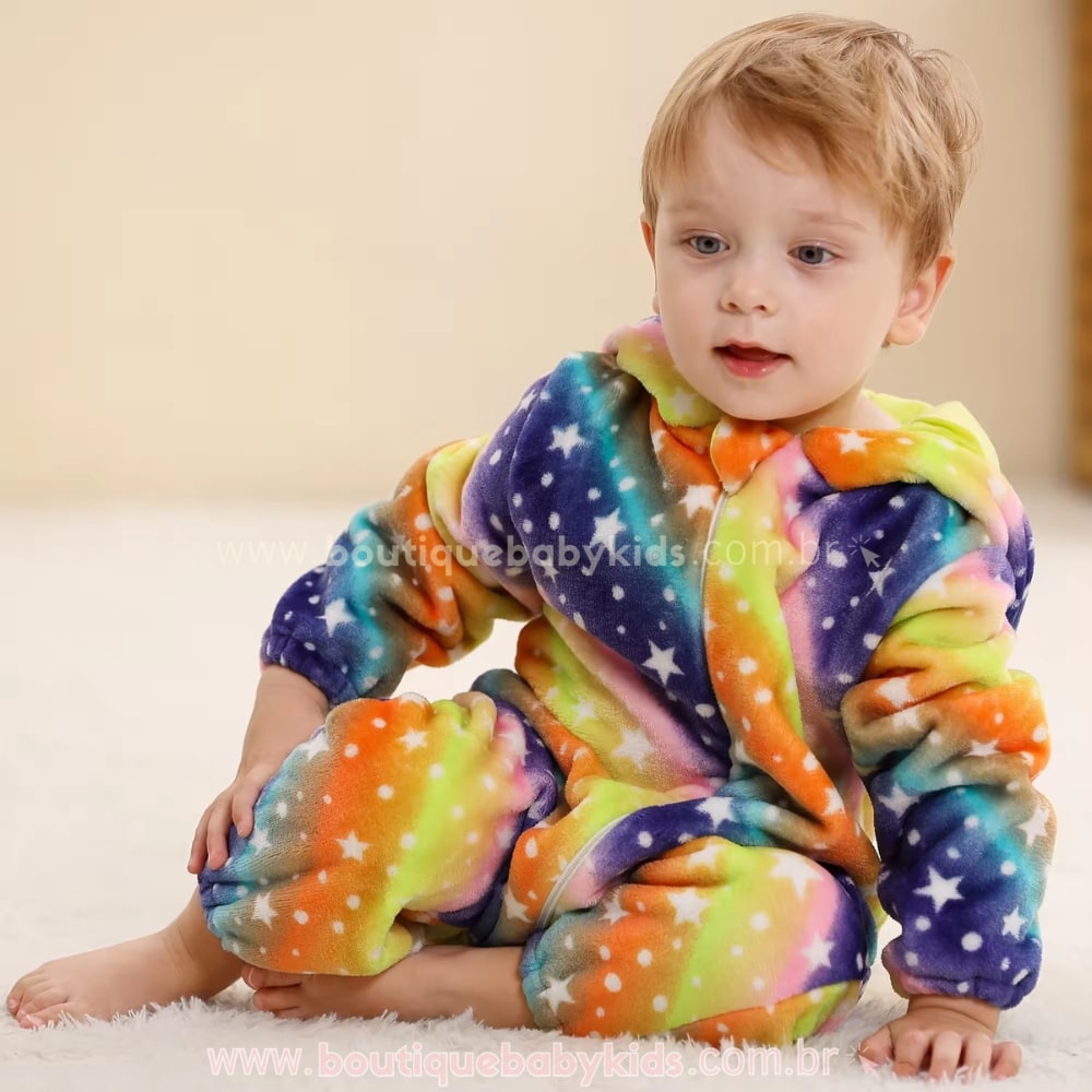 Macacão Bebê Fantasia  Bichinho Unicórnio Colorido - Boutique Baby Kids