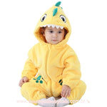 Macacão Bebê Fantasia Bichinho Dinossauro Amarelo - Boutique Baby Kids 