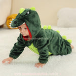 Macacão Bebê Fantasia Bichinho Dinossauro Verde Escuro - Boutique Baby Kids 