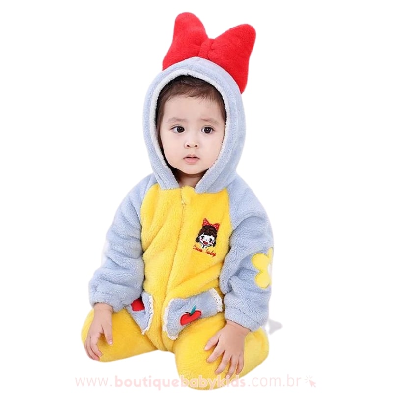 Macacão Bebê Fantasia Branca de Neve - Boutique Baby Kids 