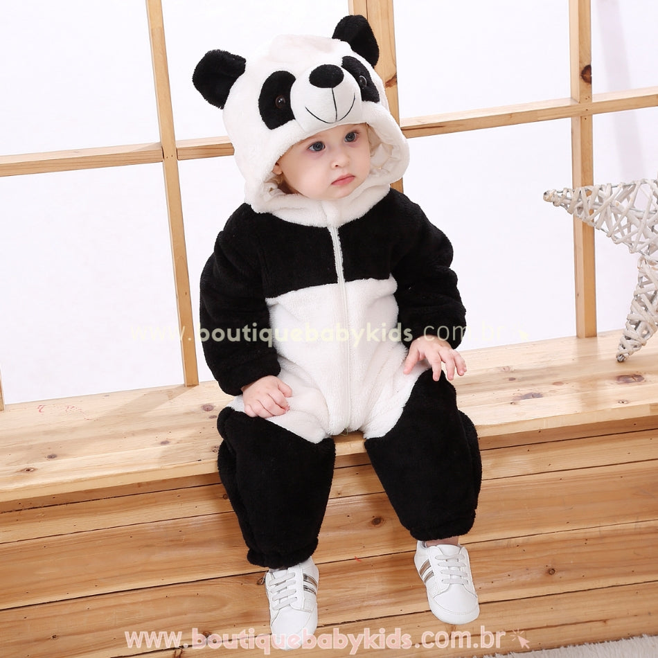Macacão Bebê Fantasia Ursinho Panda - Boutique Baby Kids