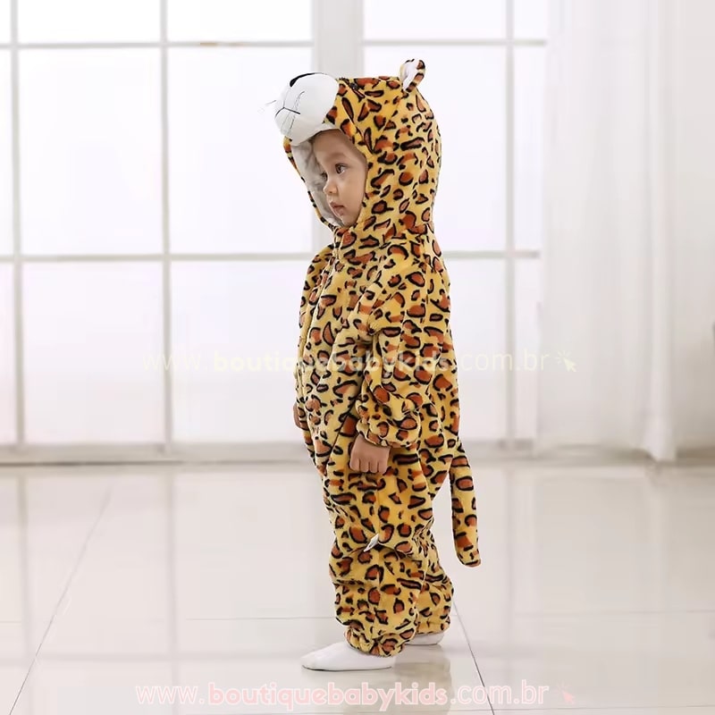 Macacão Bebê Inverno Fantasia Bichinho Leopardo - Boutique Baby Kids