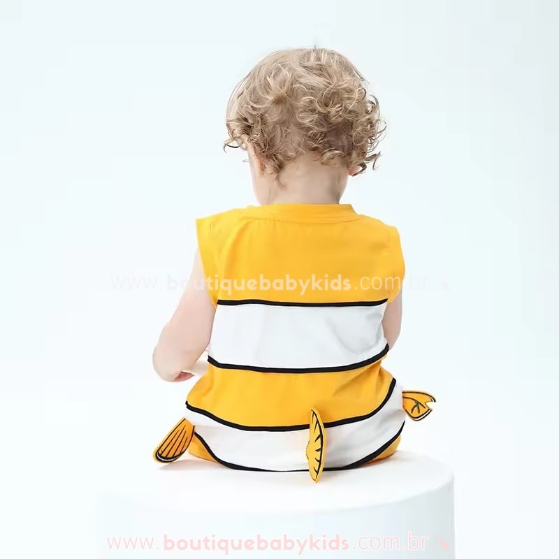 Macaquinho Bebê Fantasia Nemo Laranja - Boutique Baby Kids