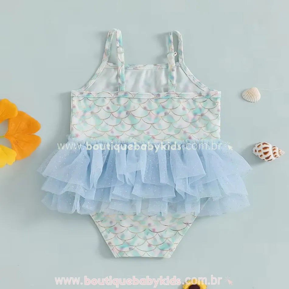 Maiô Bebê Temático Pequena Sereia