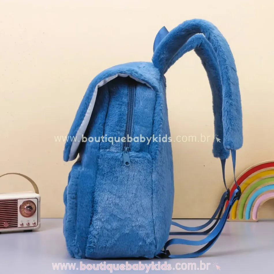 Mochila Infantil Disney Peluciada Stitch