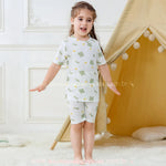 Pijama Infantil Curto Dinossauro Branco em Fibra de Bambu - Boutique Baby Kids