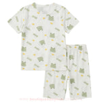 Pijama Infantil Curto Dinossauro Branco em Fibra de Bambu - Boutique Baby Kids