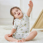 Pijama Infantil Curto Dinossauro Branco em Fibra de Bambu - Boutique Baby Kids