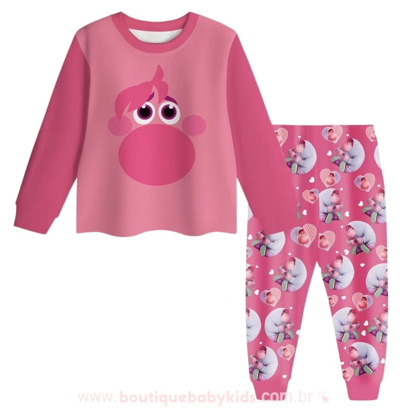 Pijama Infantil Longo Emoções Divertida Mente Rosa Vergonha - Boutique Baby Kids 