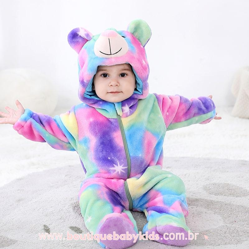 Macacão Bebê Fantasia Bichinho Ursinha Multicor - Boutique Baby Kids
