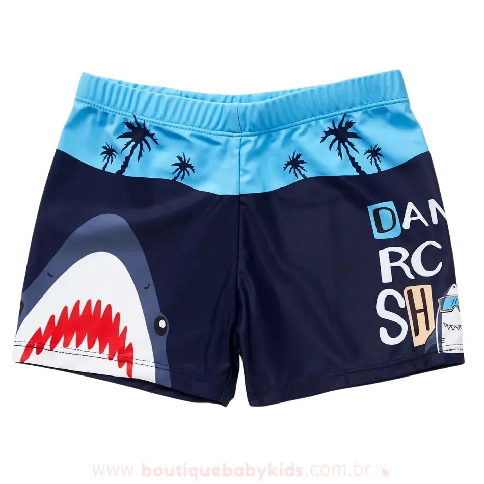 Sunga Infantil Boxer Tubarão Splash - Boutique Baby Kids