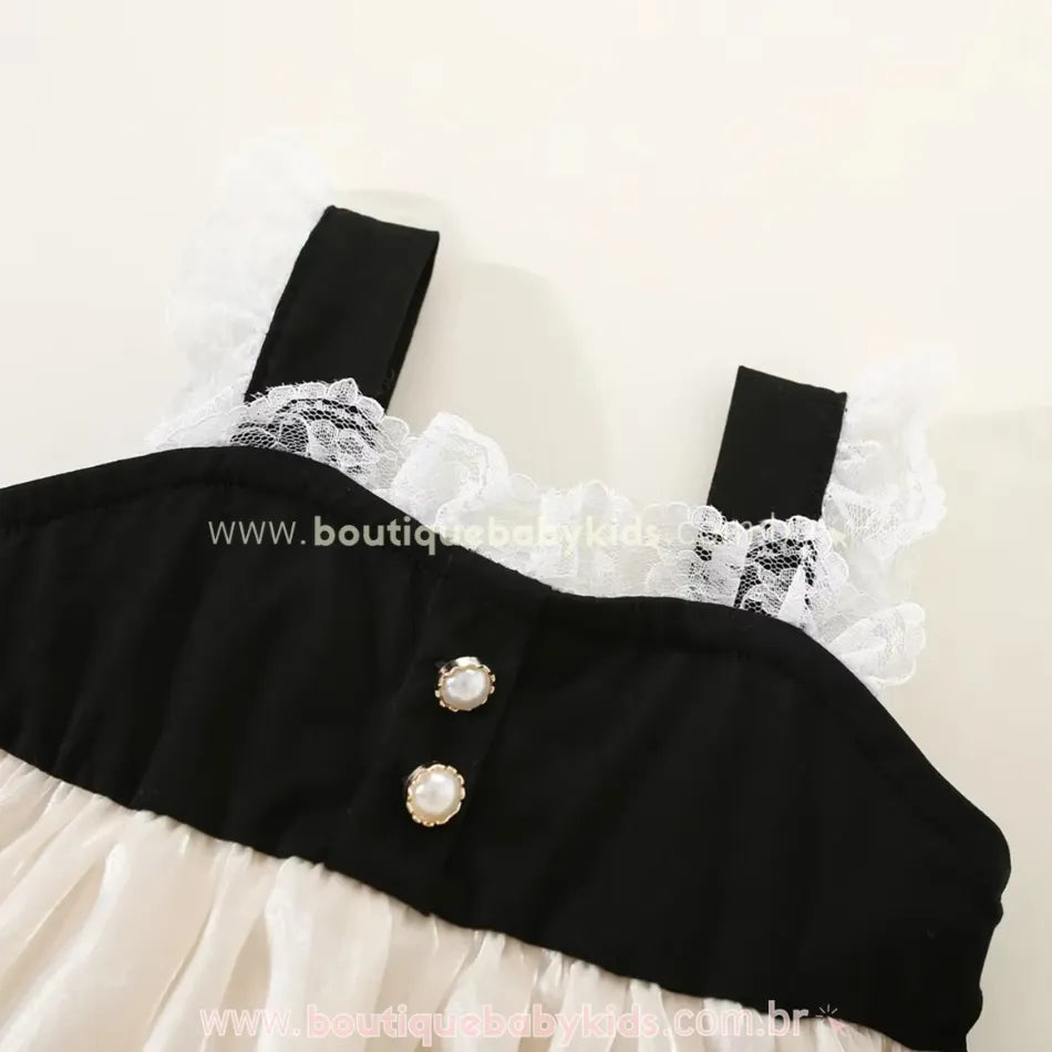 Vestido Bebê Balonê com Renda e Laços