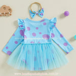 Vestido Bebê Fantasia Sulley Monstros S.A com Faixa - Boutique Baby Kids