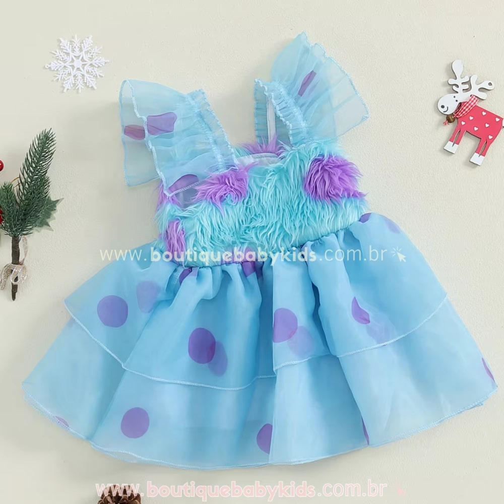 Vestido Bebê Fantasia Sulley Monstros S.A - Boutique Baby Kids