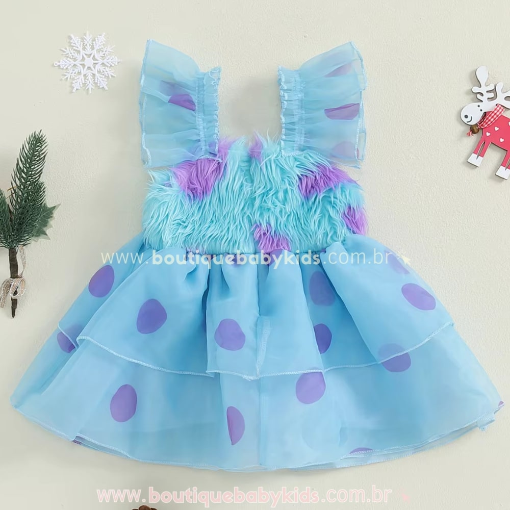 Vestido Bebê Fantasia Sulley Monstros S.A - Boutique Baby Kids