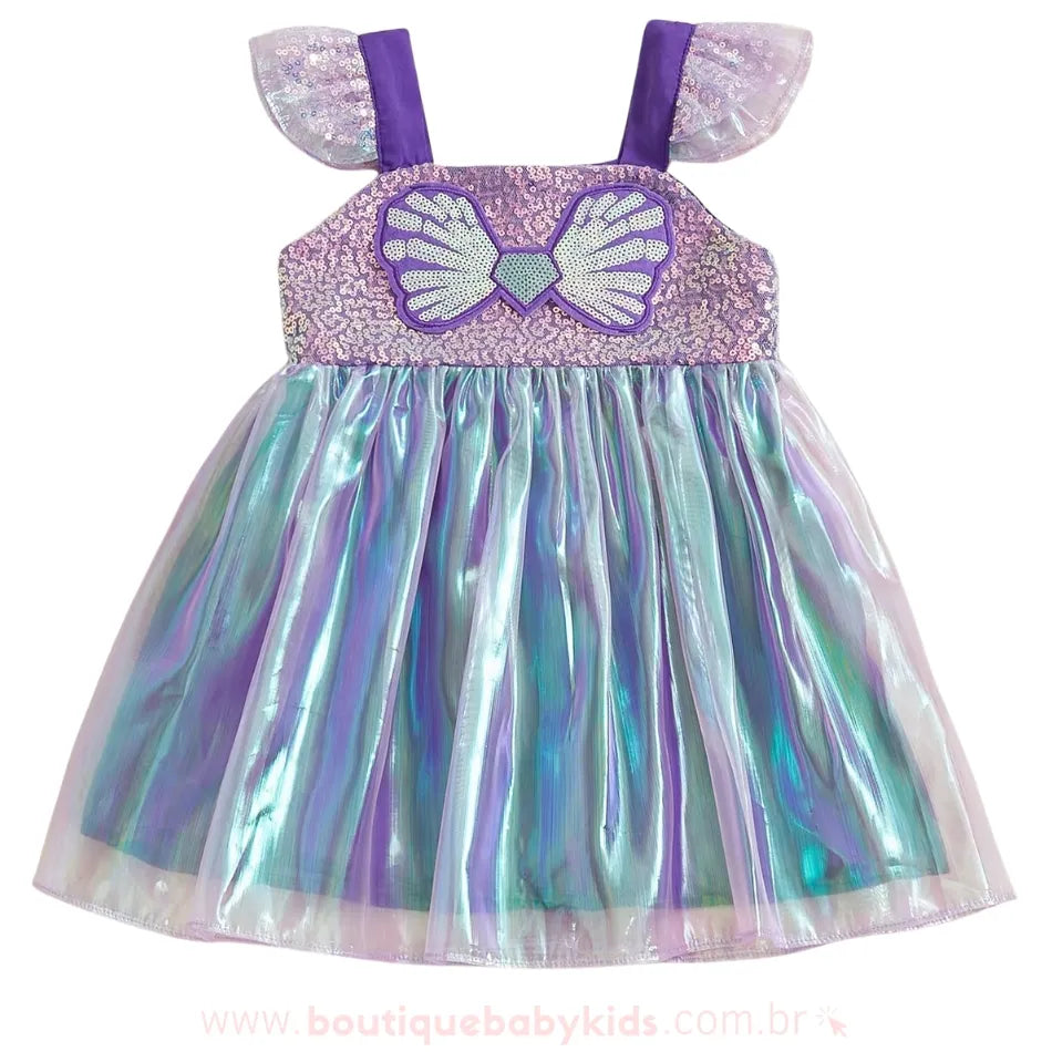 Vestido Infantil Brilho de Sereia Azul - Boutique Baby Kids