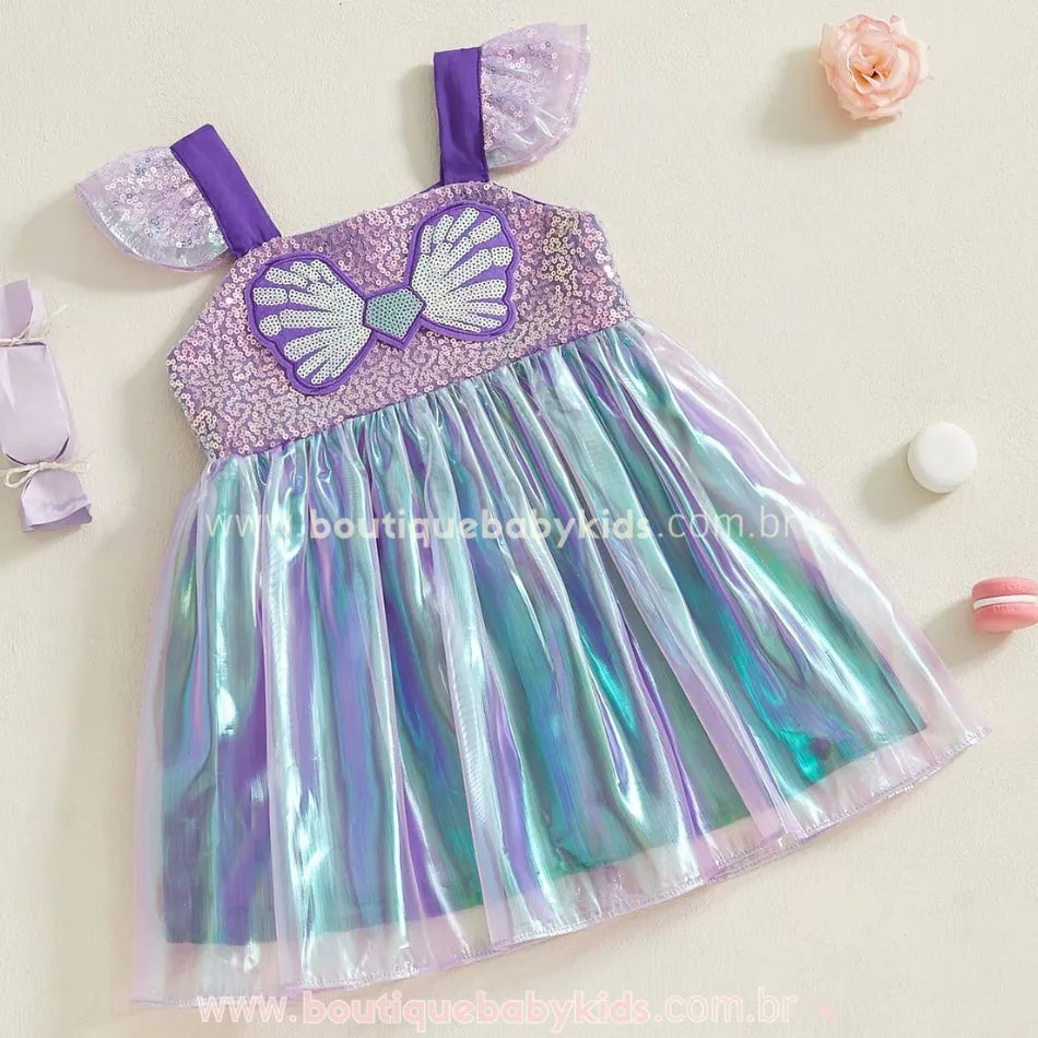 Vestido Infantil Brilho de Sereia Azul - Boutique Baby Kids