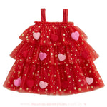 Vestido Infantil Coração Estrelado Vermelho - Boutique Baby Kids