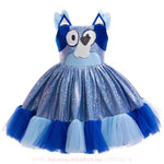 Vestido Infantil Temático Fantasia Cachorrinha Bluey Azul - Boutique Baby Kids