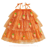 Vestido Infantil Tule Páscoa Cenourinhas - Boutique Baby Kids