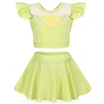 Biquíni Infantil Princesa Tiana Verde com Saia e Babados Verde - Boutique Baby Kids