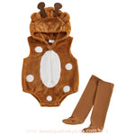 Body Bebê Fantasia Cervinho Natalino com Meia - Boutique Baby Kids