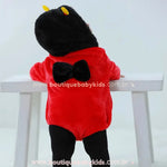 Costas do Body Bebê Fantasia Joaninha com asinha decorativa e acabamento em pelúcia