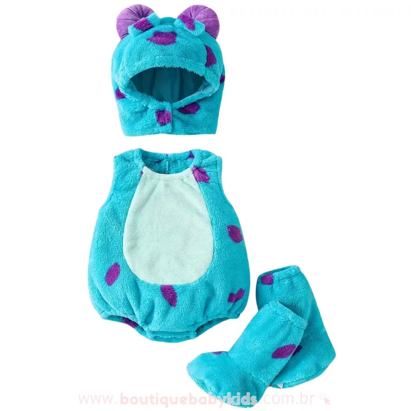 Body Bebê Fantasia Monstrinho Sulley com Acessórios - Boutique Baby Kids