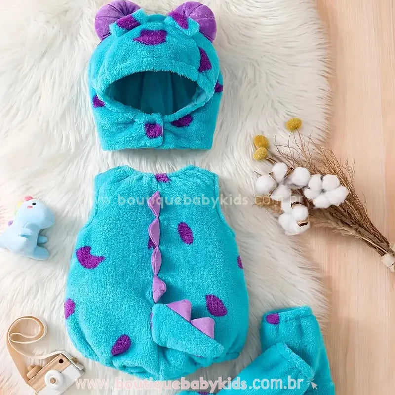 Body Bebê Fantasia Monstrinho Sulley com Acessórios - Boutique Baby Kids