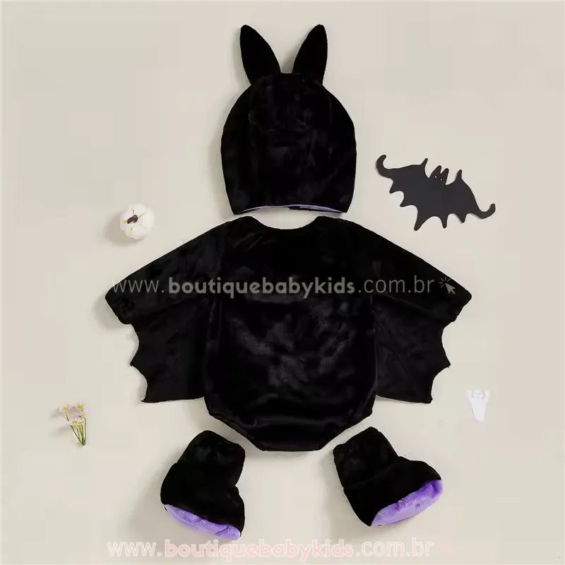 Body Bebê Fantasia Morceguinho Noturno