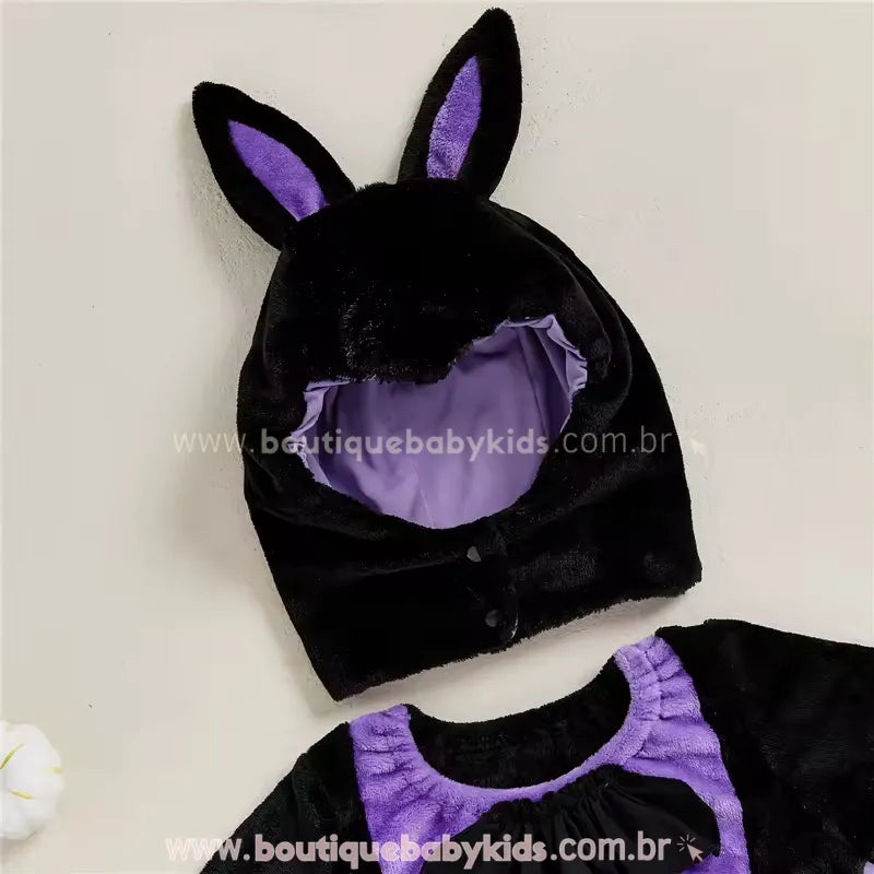 Body Bebê Fantasia Morceguinho Noturno