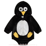 Body Bebê Fantasia Pinguim Peluciado com Capuz - Boutique Baby Kids