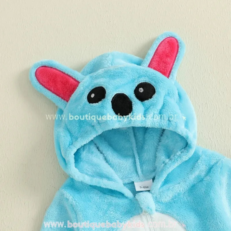 Body Bebê Fantasia Stitch com Meia