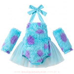 Body Bebê Fantasia Sullivan Monstros S.A com Tule Azul - Mesversário - Boutique Baby Kids