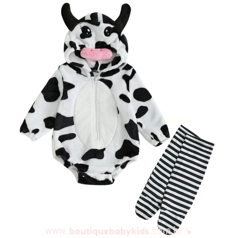 Body Bebê Fantasia Vaquinha com Meia - Boutique Baby Kids