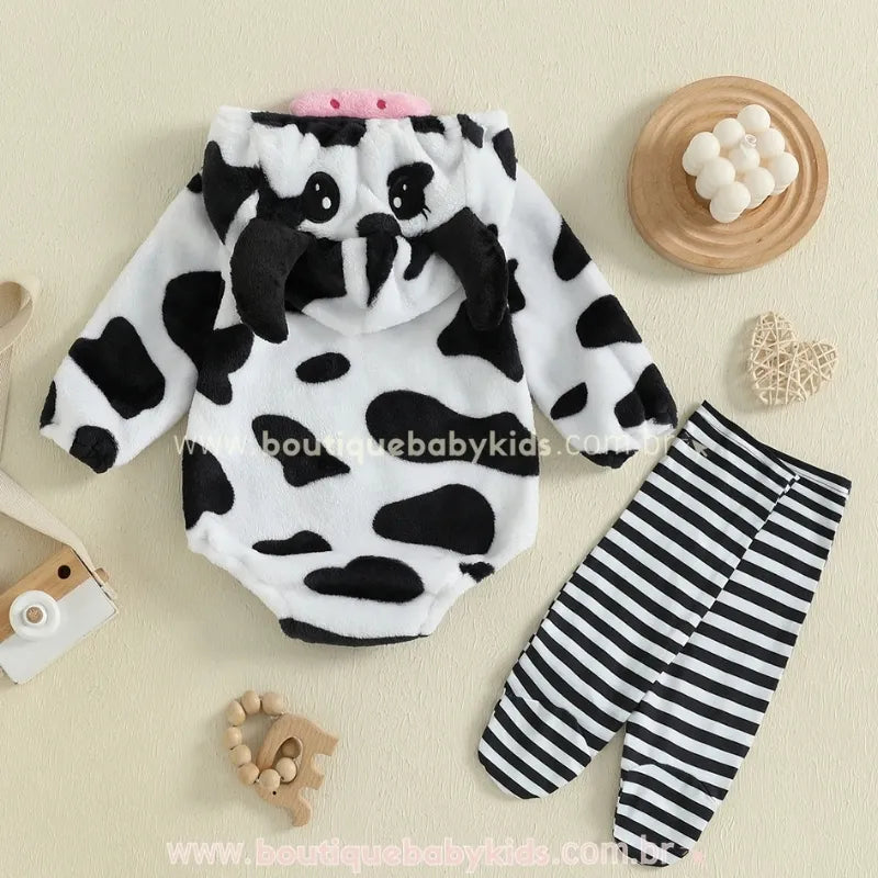 Body Bebê Fantasia Vaquinha com Meia