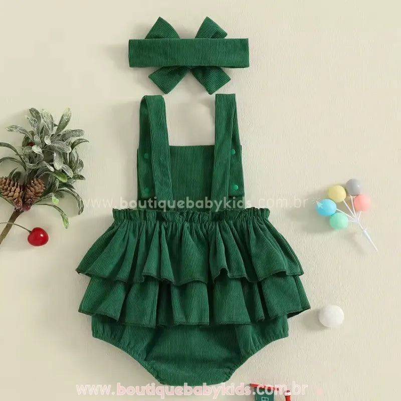 Body Bebê Jardineira 'Merry Christmas'