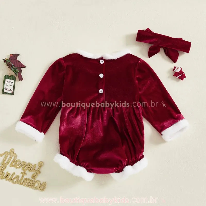 Body Bebê Natal Encantado do Papai Noel