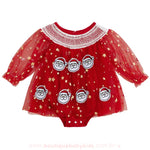 Body Bebê Tule Papai Noel Brilho de Natal Vermelho - Boutique Baby Kids