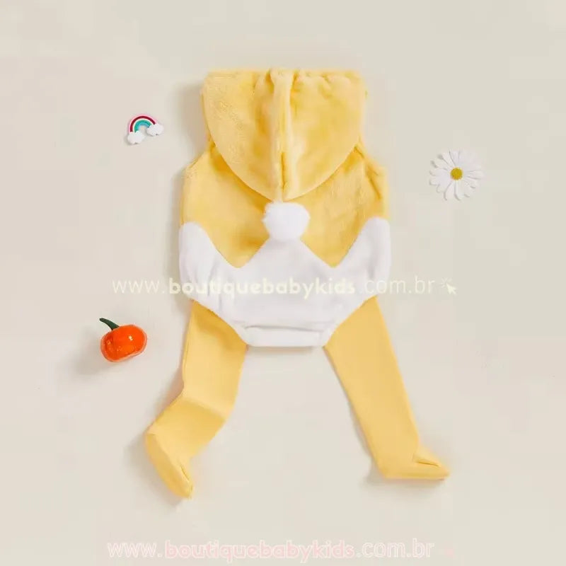 Body Bebê Temático Patinho com Meia