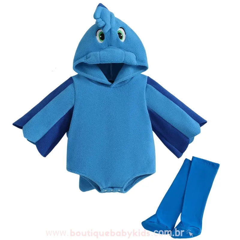 Body Bebê Temático Peixinho do Oceano com Meia