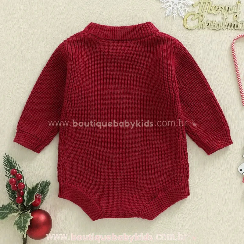 Body Bebê Tricot Candy 'Santa Baby'