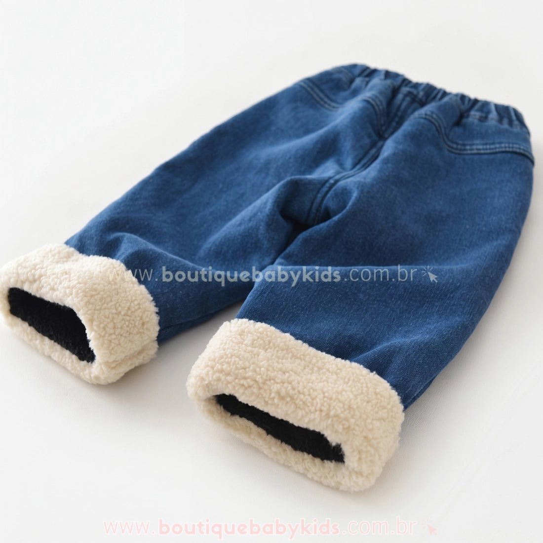 Calça Bebê Jeans Natalina Forrada Rena Christmas - Boutique Baby Kids