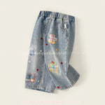 Calça Infantil Jeans Jardim Colorê com Flores - Boutique Baby Kids