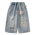 Calça Infantil Jeans Jardim Colorê com Flores - Boutique Baby Kids