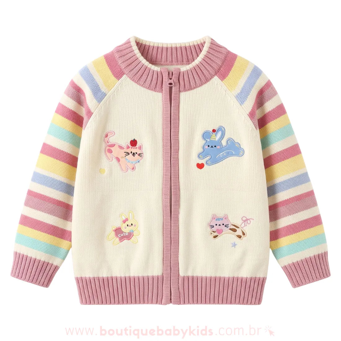 Cardigan Infantil Clube dos Bichinhos em Tricot - Boutique Baby Kids