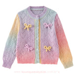Cardigan Infantil Doce Aquarela em Tricot com Laços - Boutique Baby Kids
