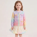 Cardigan Infantil Doce Aquarela em Tricot com Laços - Boutique Baby Kids