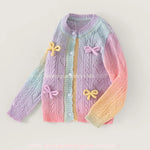 Cardigan Infantil Doce Aquarela em Tricot com Laços - Boutique Baby Kids