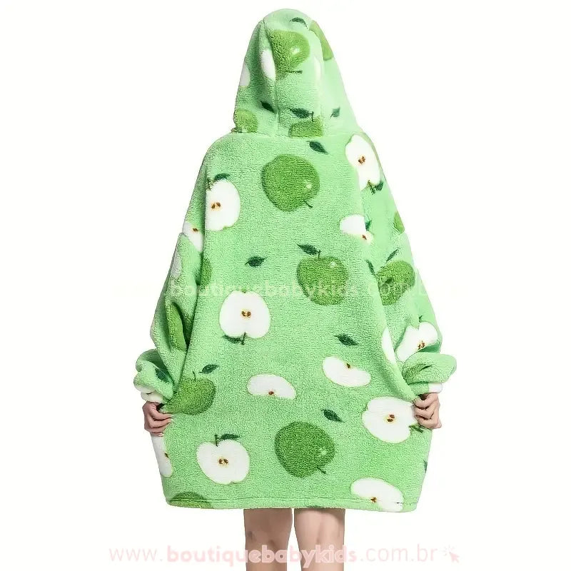 Cobertor de Vestir Adulto Maçã Verde